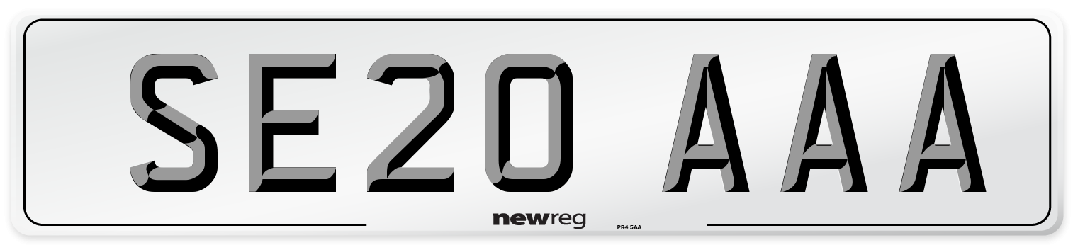 SE20 AAA Number Plate from New Reg